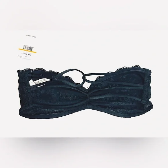 Bundle of 3 Free People Essential Lace Bandeau Bras, Black, Pink, & Ivory, S - Picture 6 of 8